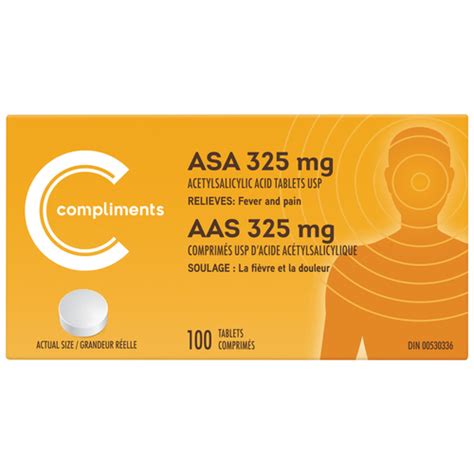 ASA Tablets 325 mg 100 EA | Compliments.ca