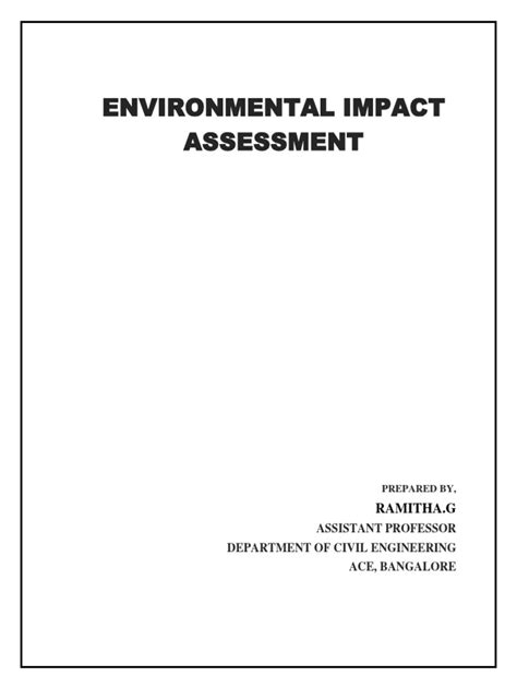 Eia Environmental Impact Assessment Pdf National Environmental Policy Act Environmental