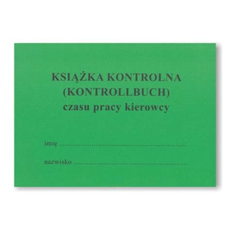 Książka czasu pracy kierowcy KONTROLLBUCH 178 Cena Opinie Druki