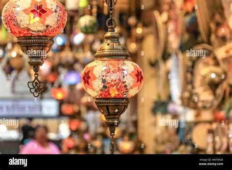 Traditional Bright Decorative Hanging Turkish Lamps And Colourful