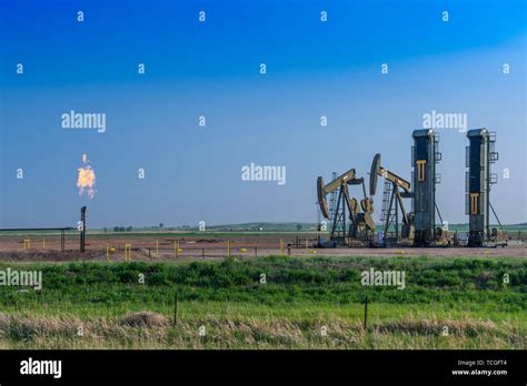 Jack Pumps In Operation In The Bakken Play Oil Fields Near Williston