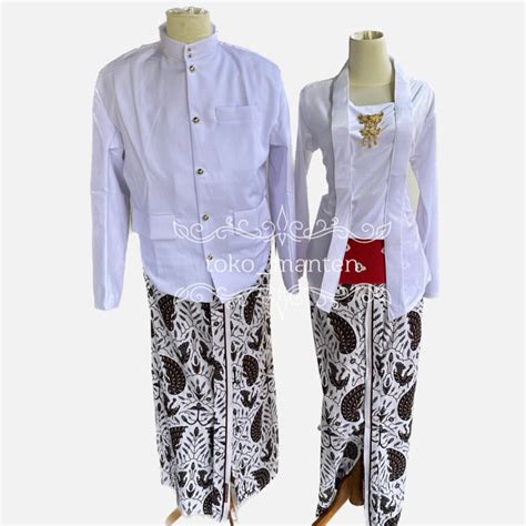 Jual BAJU PREWED INSTAN ADAT JAWA SET PREWEDDING BAJU COUPLE INSTAN