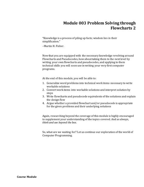 W 3 PSTF Study Material Course Module Module 003 Problem Solving