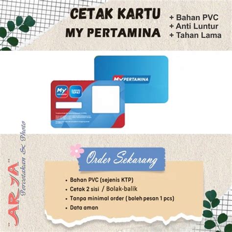 Jual Cetak Kartu My Pertamina Id Card Pvc Tanpa Min Order Shopee