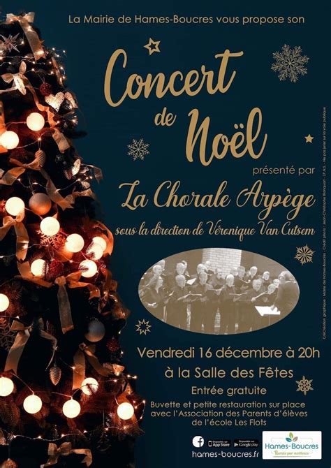 Concert de Noël Gratuit vendredi 16 décembre Commune d Hames Boucres