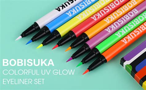 Amazon Bobisuka Colors Uv Glow Neon Liquid Eyeliner Set Matte