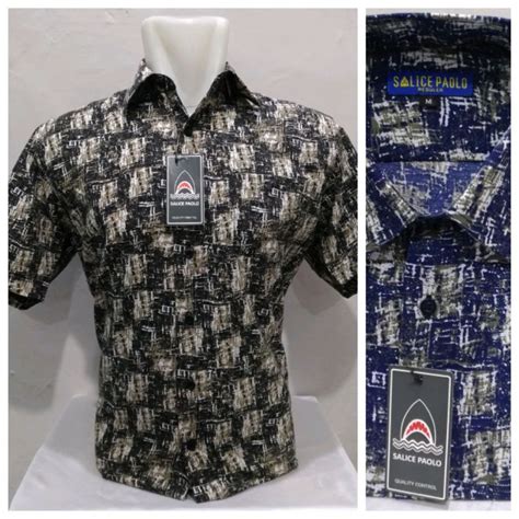 Jual Kemeja Salice Paolo Pendek Reguler Casual Santai Motif Abstrak