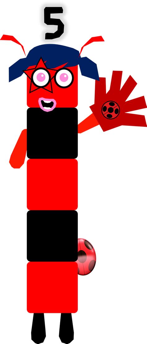 Numberblocks Five Cartoonblocks Ladybug By Silviacat3 On Deviantart