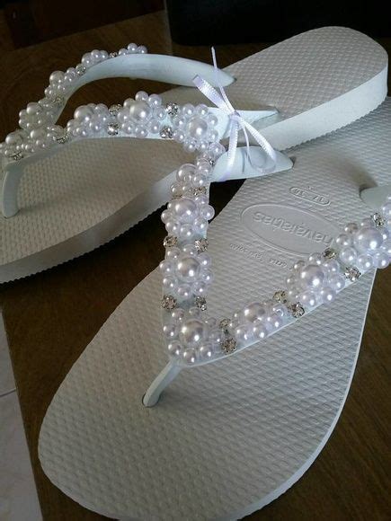 Chinelo Havaianas Branco Aplica O De P Rolas E Strass Feito No