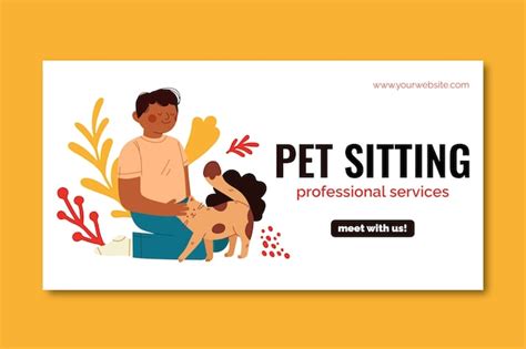 Free Vector Hand Drawn Pet Sitting Poster Template