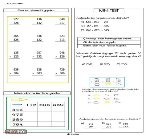 3 Sınıf Matematik Tekrar 9 Eduhol Ders Videoları İzle Online Test