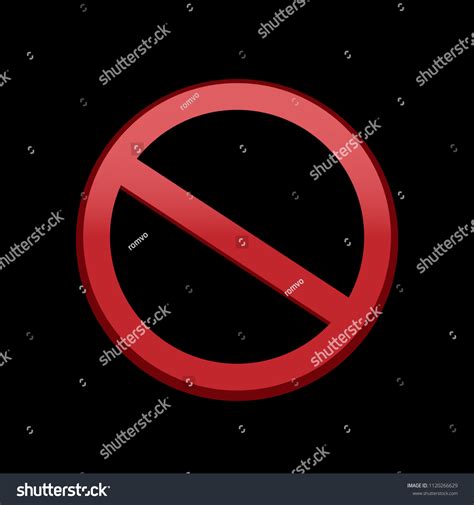 Forbid Red Symbol Template On Dark Stock Illustration