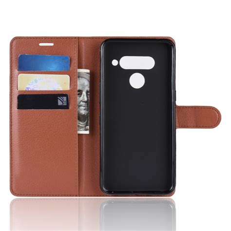 Litchi Texture Horizontal Flip Leather Case for LG V50 ThinQ 5G with ...