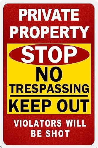 Aestalrcus No Trespassing Sign Private Property Sign Outdoor Anti Rust Metal