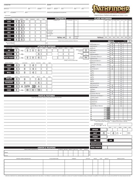 Pathfinder Character Sheet Pathfinder Character Sheet Rpg Character