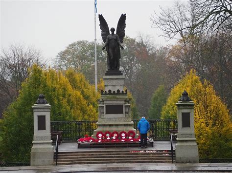 War Memorial Cupar Fife A Member Of The Public Views The R Flickr