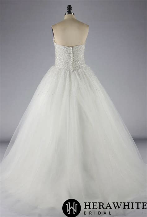 Sparkling Sweetheart Crystal Beaded Tulle Ball Gown Tullelux Bridal