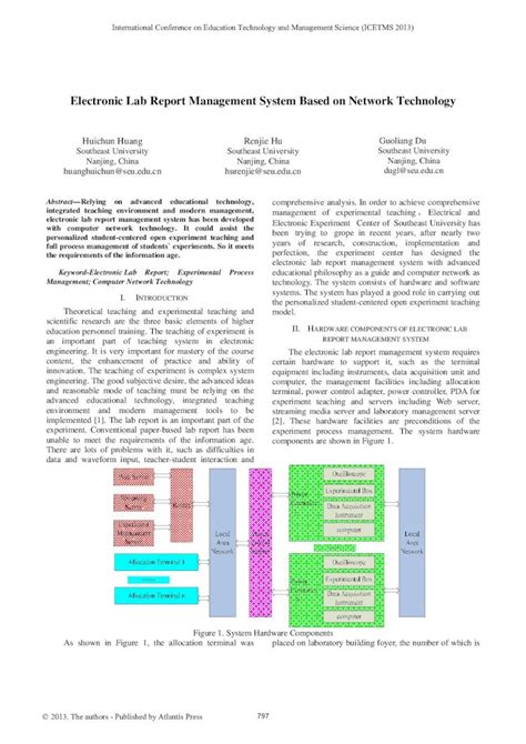 Pdf Electronic Lab Report Management System Based On Network