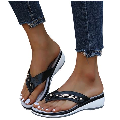 Women S Orthotic Flip Flops Summer Casual Comfortable Thong Sandal With