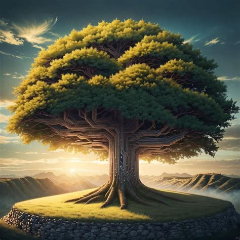 Una Pintura De Un Arbol Foto Premium