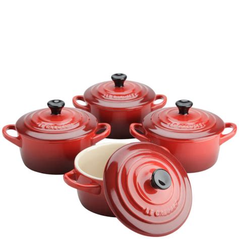 Le Creuset Set Of 4 Cerise Mini Casserole Dishes Iwoot