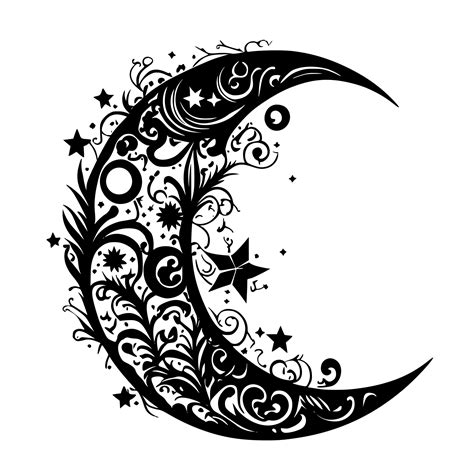 Boho Crescent Moon Svg File For Cricut Silhouette Laser Machines