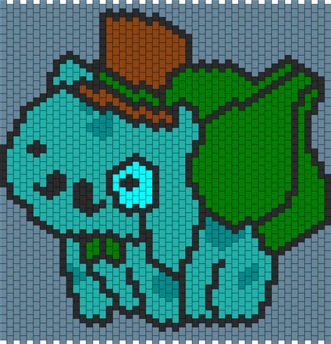 Bulbasaur Pokemon Bead Pattern | Peyote Bead Patterns | Characters Bead ...