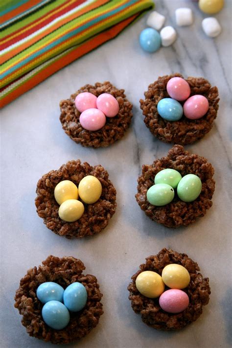 Easter Egg Nest With Rice Krispies Easter Nest Treats Easter Egg