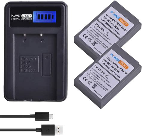 Amazon Wasabi Power Battery 2 Pack Dual Charger For Olympus