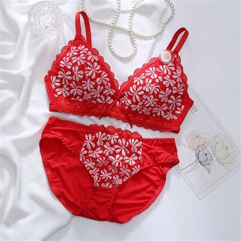 High Quality Bra Set Sexy Lace Embroidery Women Plus Size Push Up