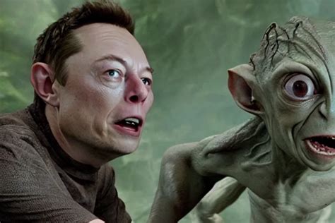 Film Still Of Elon Musk Playing The Role Of Gollum Stable Diffusion