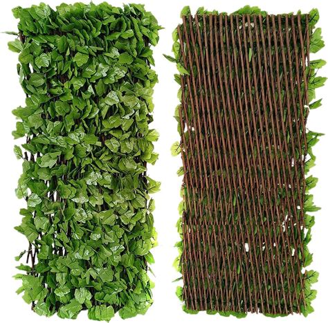 Expanding Garden Trellis Panels Artificial Ivy Fence Screen X Cm