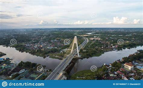 Aerial View of Siak Bridge IV Abdul Jalil Alamuddin Syah Bridge Above ...