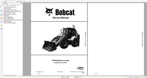 Bobcat Backhoe Loader B Service Manual B U Above