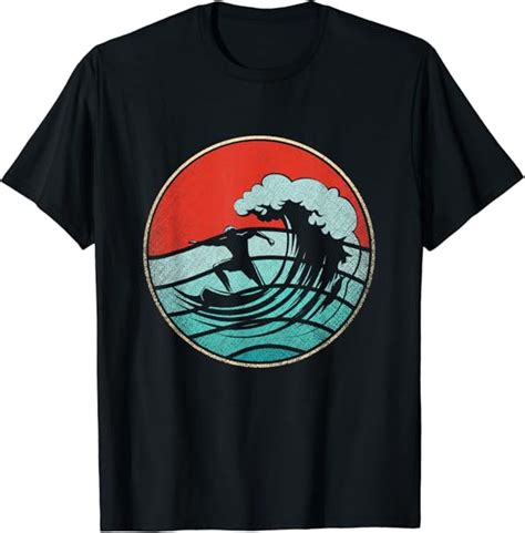 Retro Surfer Hawaii Surfen Surfbrett Wave Surfer T Shirt Amazon De