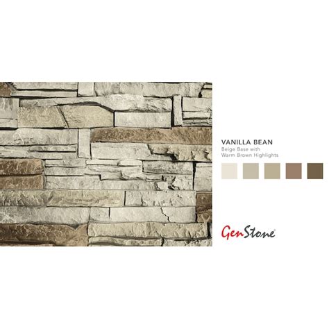 Genstone Stacked Stone Peaked Pillar Cap 127 Sq Ft Vanilla Bean Faux Stone Veneer In The Stone