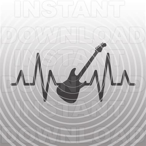 Electric Guitar Heartbeat Svg Fileguitarist Svgguitar Player Svg