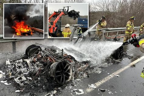 Tesla unrecognizable after emergency responders take hours to ...