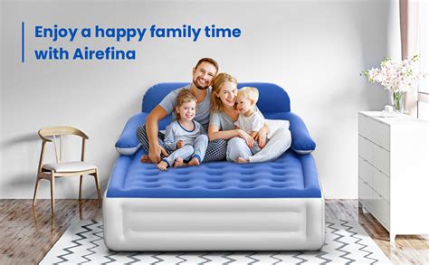 Airefina Matelas Gonflables Avec T Te De Lit Lit Gonflable King Size