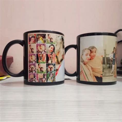 Ceramic Black Printed Mugs Logo Name Brand Photo With Free Pen At Rs