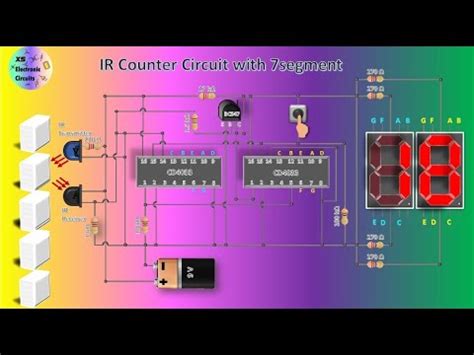 IR Counter Circuit Using CD4033 And 7 Segment 2 Digits Display Counter