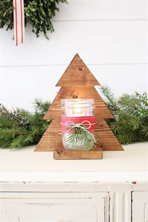 Diy Wood Christmas Tree Mason Jar Sconce Angela Marie Made