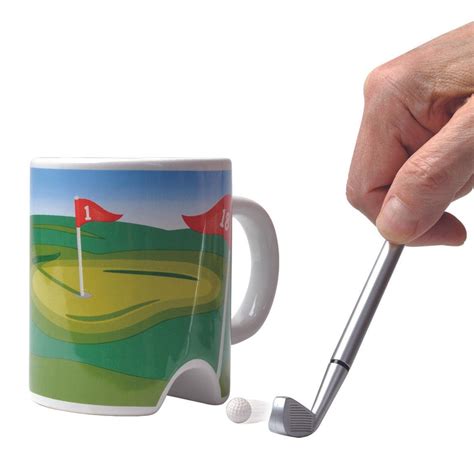 Novelty Golf Mug T For Men Unique Funny Coffee Mug With Pen And