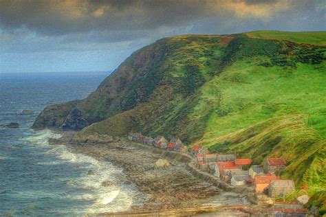 Wallpaper Old Sea Cliff Coast Scotland Fishing Village