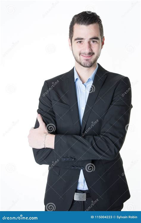 Smiling Confident Businessman Portrait Arms Crossed Stock Image Image