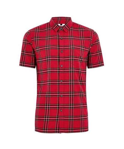 Topman（トップマン）の「topman Mens Red Tartan Muscle Short Sleeve Shirt（シャツ