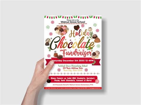 DIY Editable Holiday Chocolate Fundraiser Flyer, Christmas Candy Flyer ...