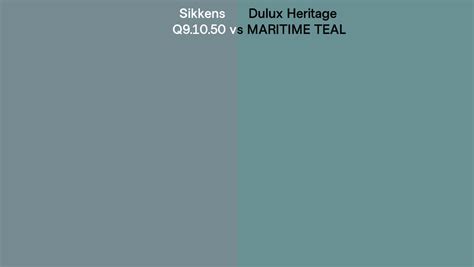 Sikkens Q9 10 50 Vs Dulux Heritage MARITIME TEAL Side By Side Comparison