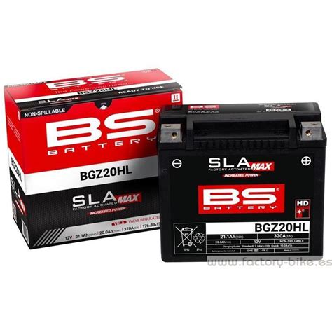 Batería BS BATTERY SLA Max sin mantenimiento activada en fábrica BGZ20HL