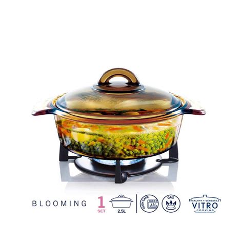 Luminarc France Amberline Blooming Heat Resistant Glass Casserole